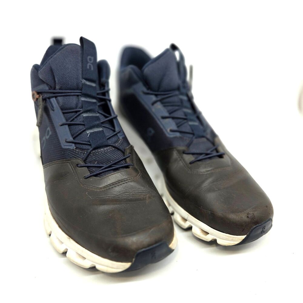 On Cloud Hi Mens Navy And Broen Running Sneakers Size US 11.5   EUR 46